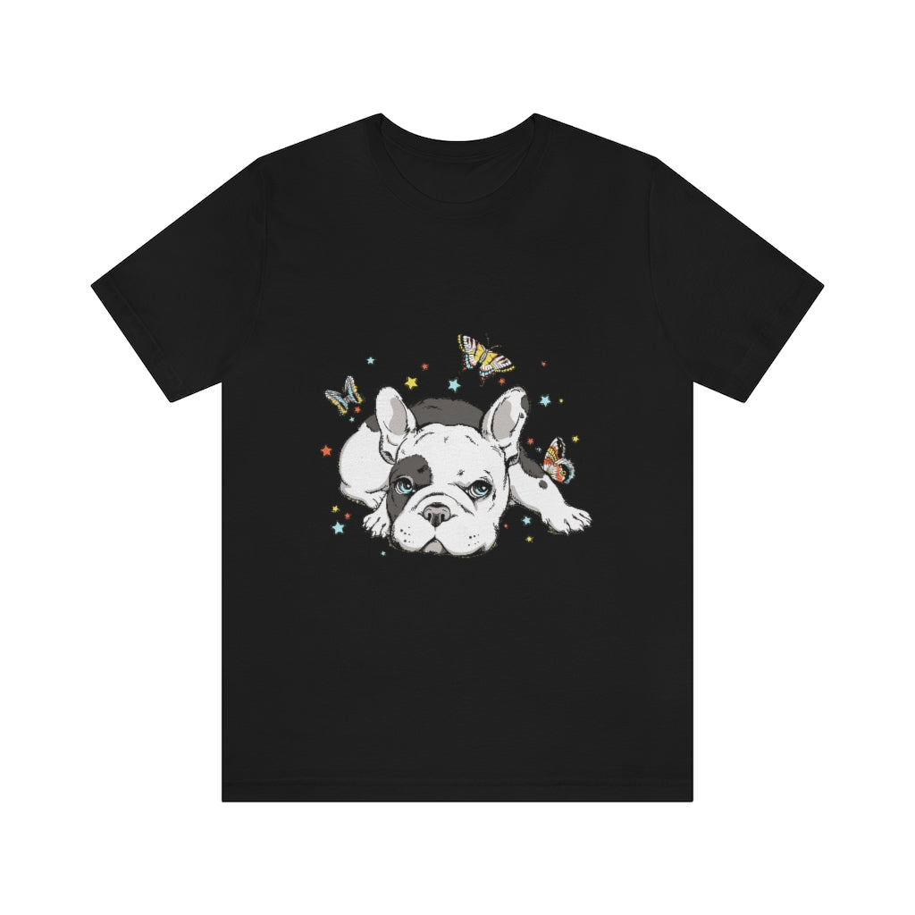 Unisex Jersey Short Sleeve Tee "French bulldog with butterflies"