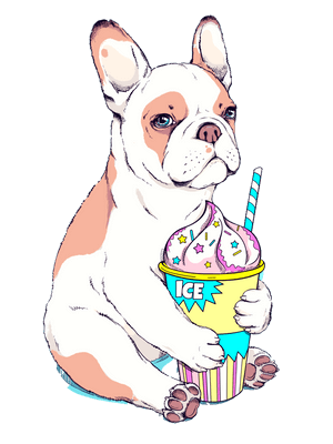 Unisex Jersey Short Sleeve Tee "French bulldog & ice cream"
