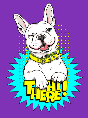 Unisex Jersey Short Sleeve Tee "French bulldog Hi there"