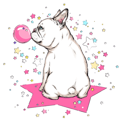 Unisex Jersey Short Sleeve Tee "French white bulldog & stars"