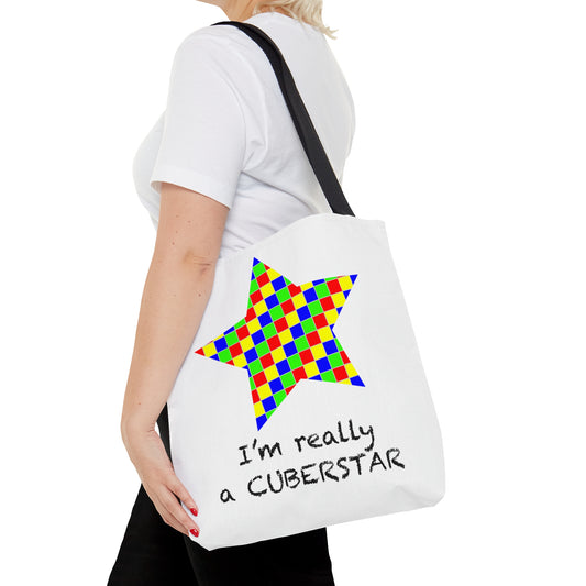 AOP Tote Bag "I'm really a CuberStar"