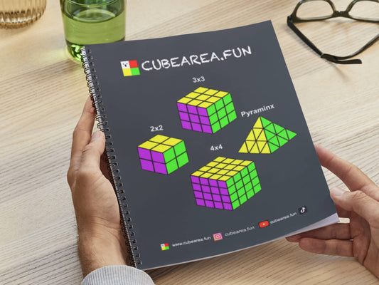 Paper Book Cubearea.fun How to solve cubes 3x3, 2x2, 4x4, Pyramid (4 puzzles, 20 pages). FREE SHIPPING USA, Canada, Europe, Australia, New Zealand, China