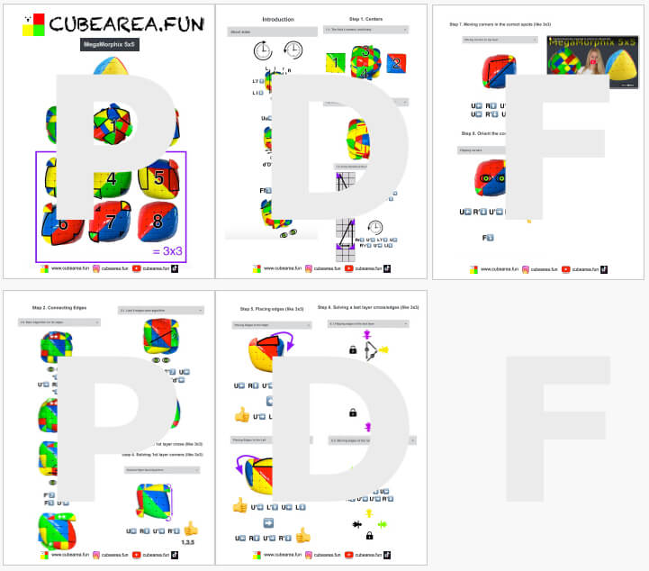 PDF Printable Scheme How to solve a MasterMorphix 5x5 by Cubearea.fun