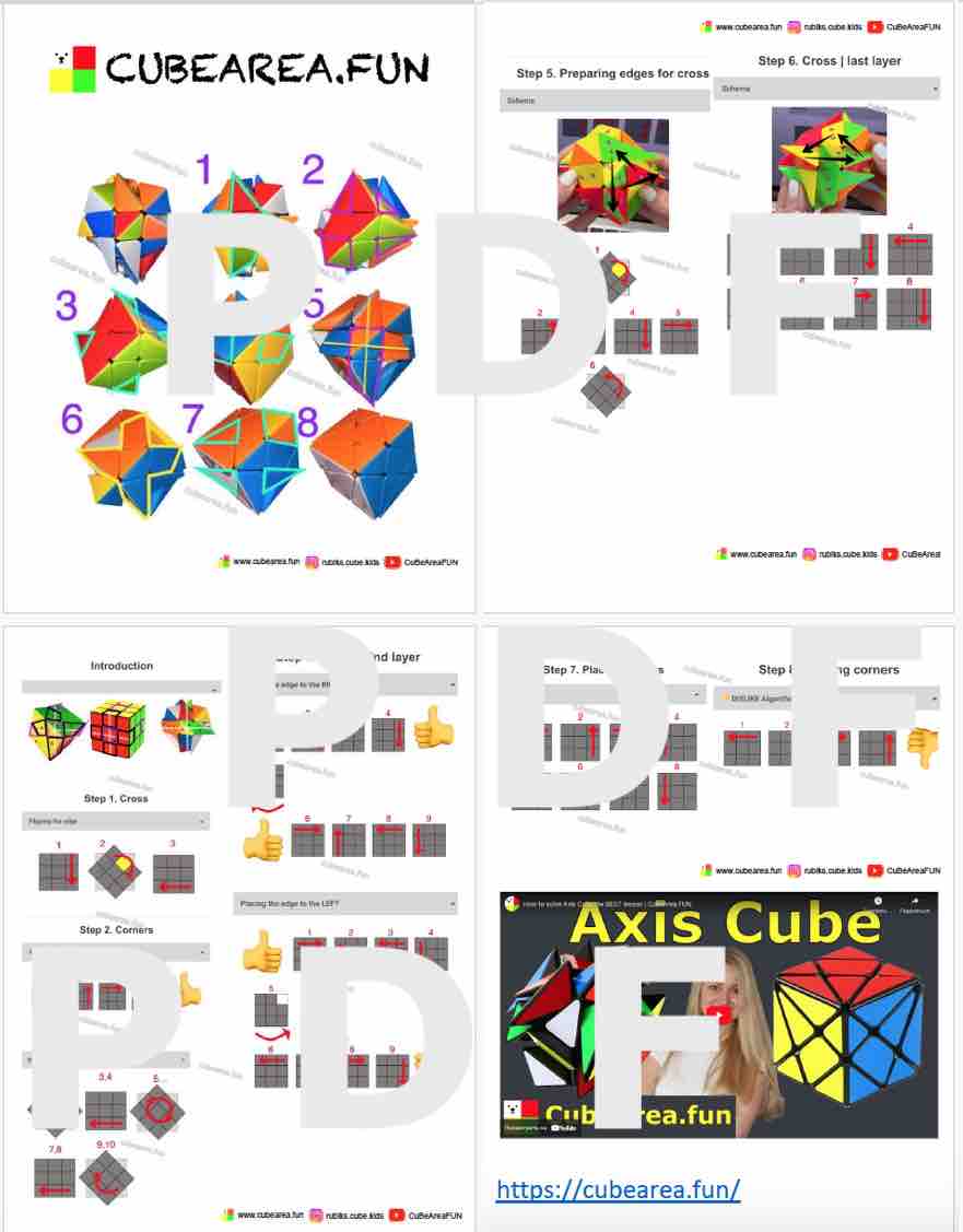 Axis Cube Designs PDF Printable Scheme How to solve an Axis cube 3x3 by Cubearea.fun ...