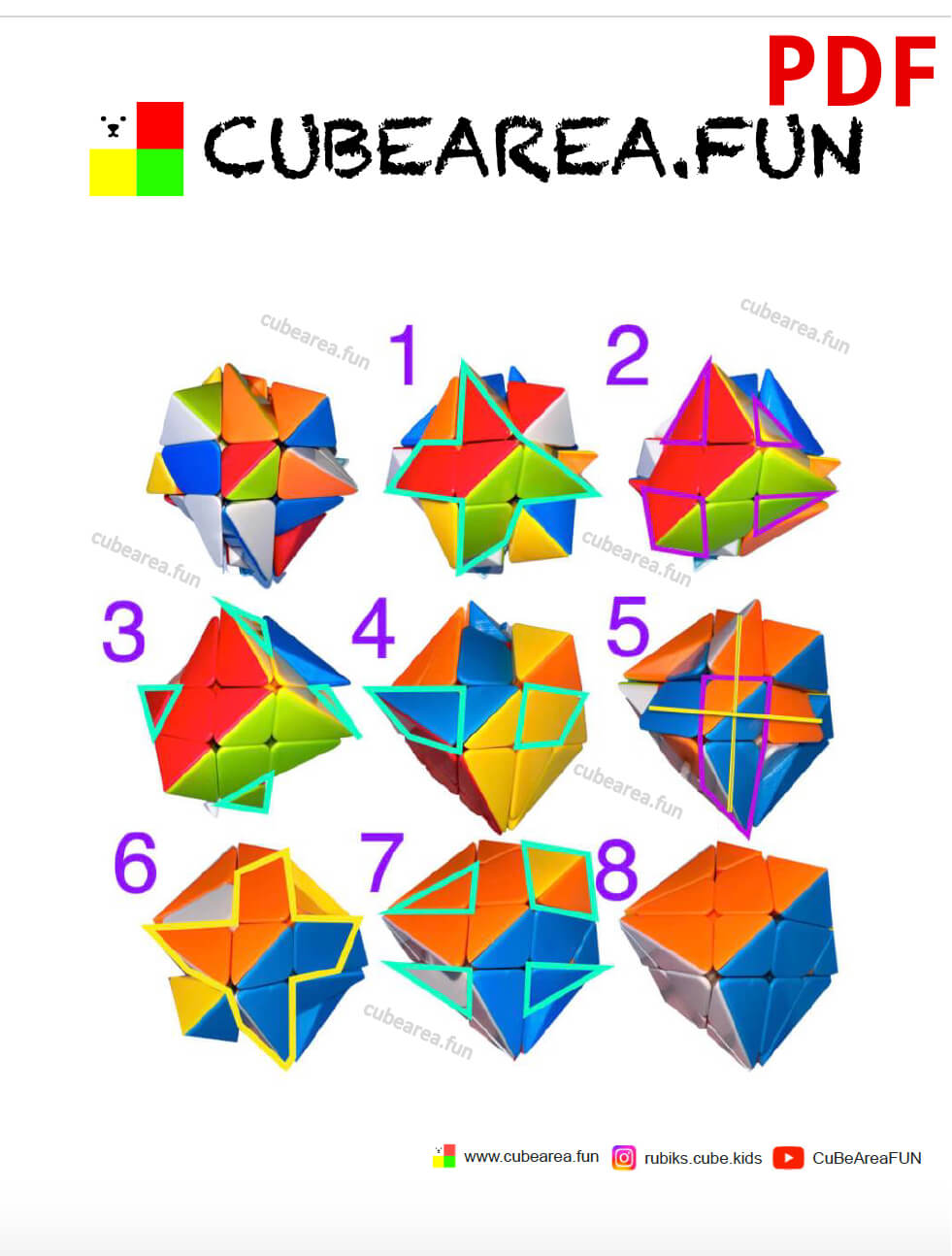 PDF Printable Scheme How to solve an Axis cube 3x3 by Cubearea.fun ...