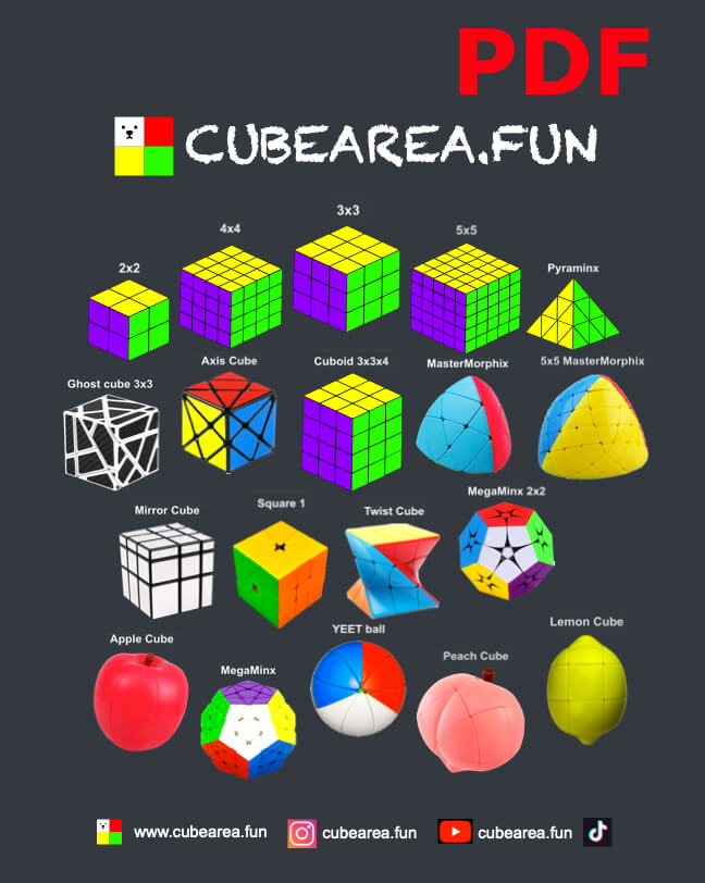 PDF schemes how to solve a cube 3x3 and other puzzles bundle (19 in total)