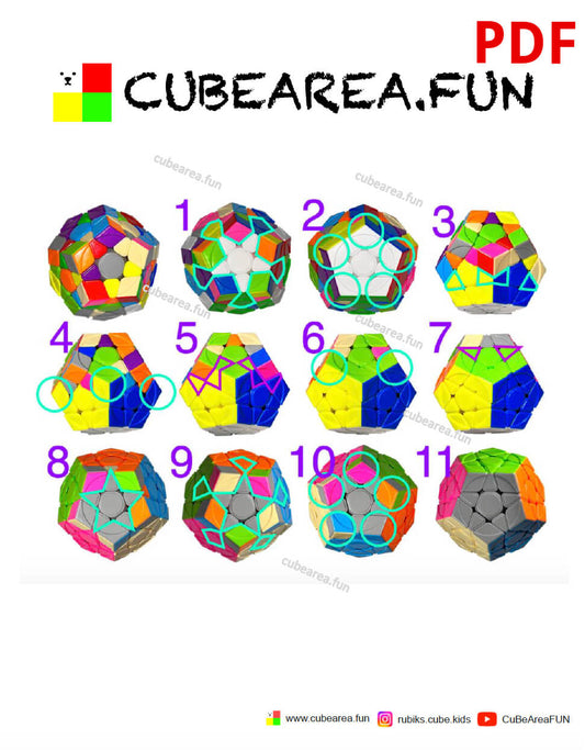 PDF Printable Scheme How to solve a MegaMinx by Cubearea.fun