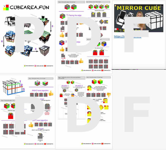 PDF Printable Scheme How to solve a Mirror cube 3x3 by Cubearea.fun