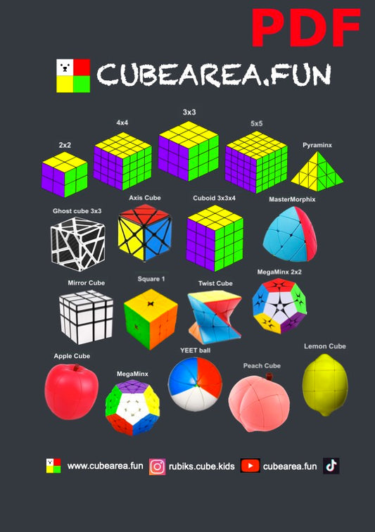 PDF schemes how to solve a cube 3x3 and other puzzles bundle (18 in total)