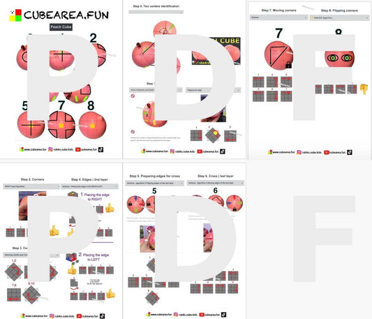 PDF Printable Scheme How to solve Peach Cube 3x3 by Cubearea.fun