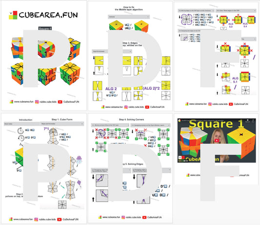 PDF Printable Scheme How to solve Square 1 cube by Cubearea.fun