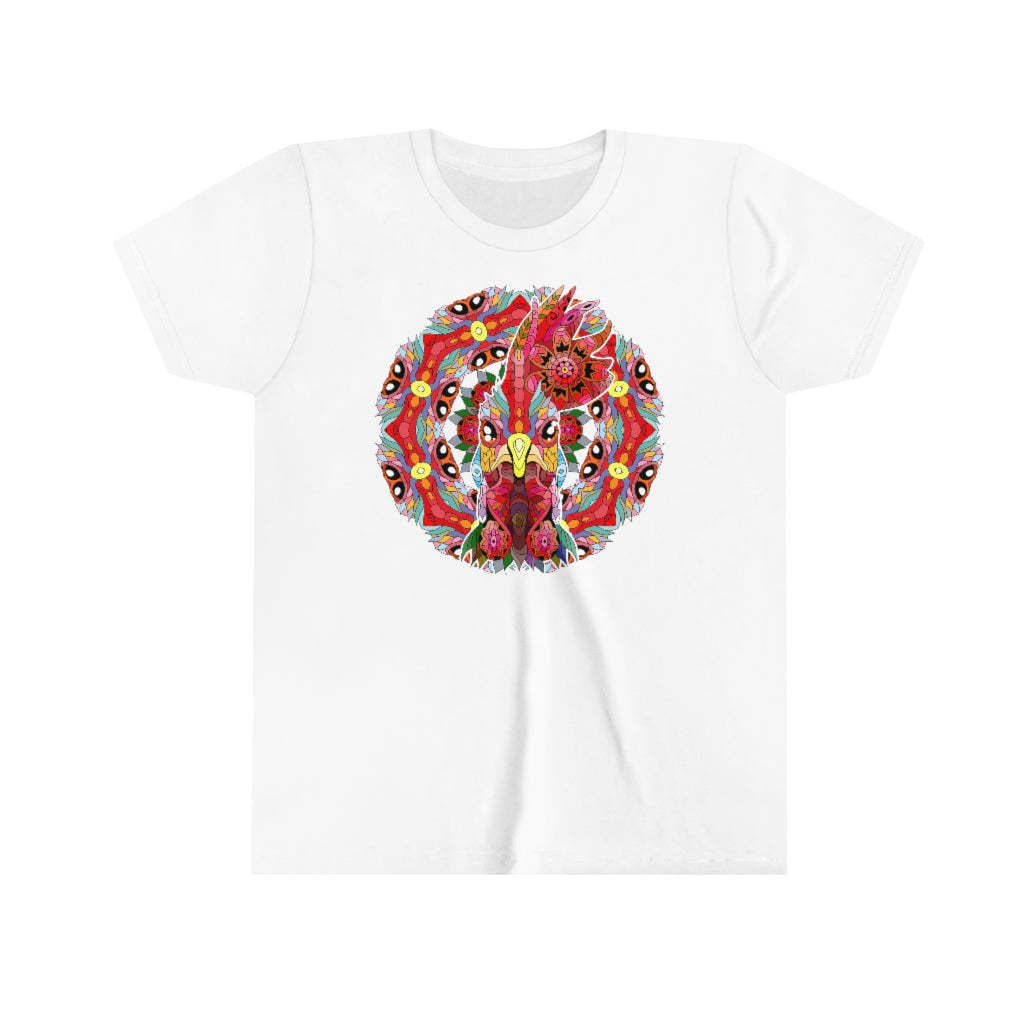 Youth Short Sleeve Tee "Colorful rooster ornament"