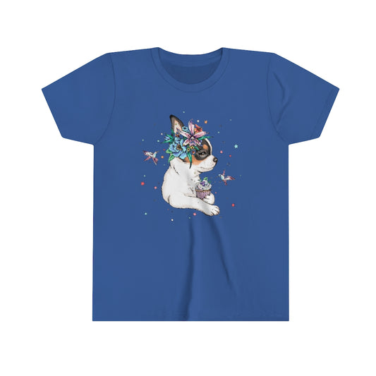 Youth Short Sleeve Tee "Chihuahua puppy & cupcake"