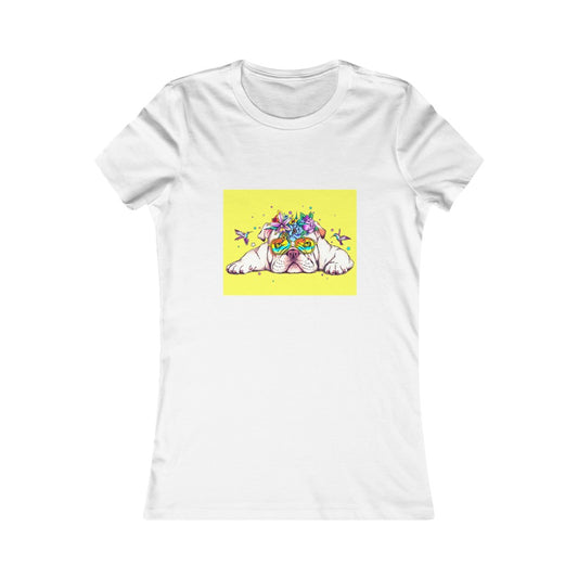 Women's Favorite Tee "English bulldog & bird"