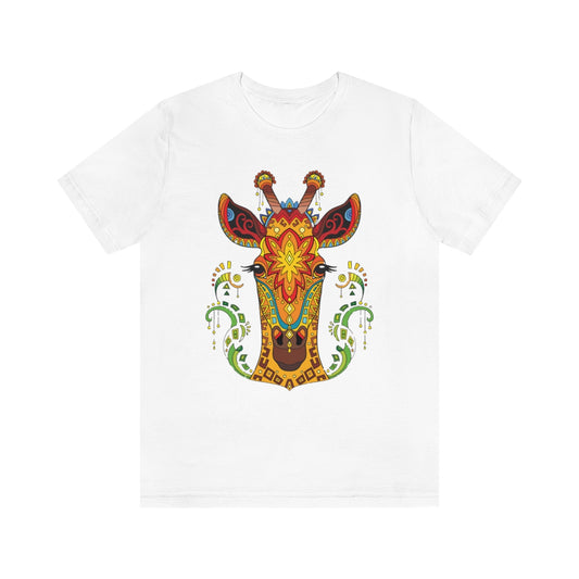 Unisex Jersey Short Sleeve Tee "Colorful giraffe ornament"