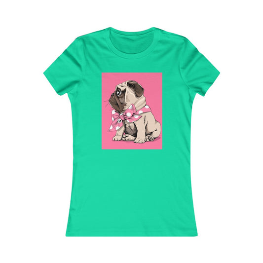 Women's Favorite Tee "Puppy Pug with a bow tie"
