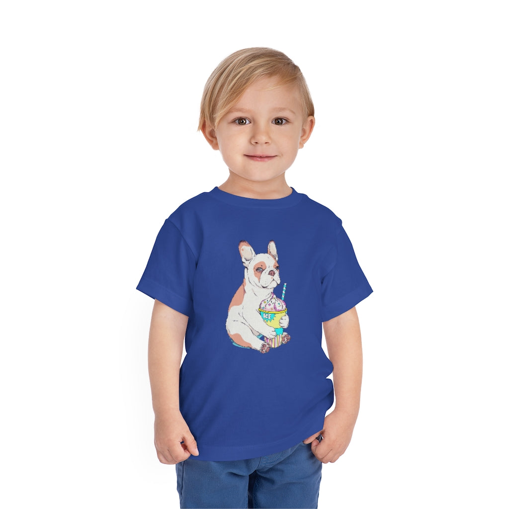 Kids Short Sleeve Tee "French bulldog & ice cream"