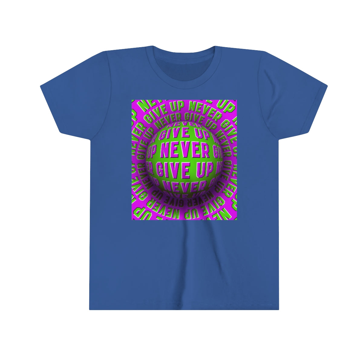 Youth Short Sleeve Tee "Optical illusion Never give up"