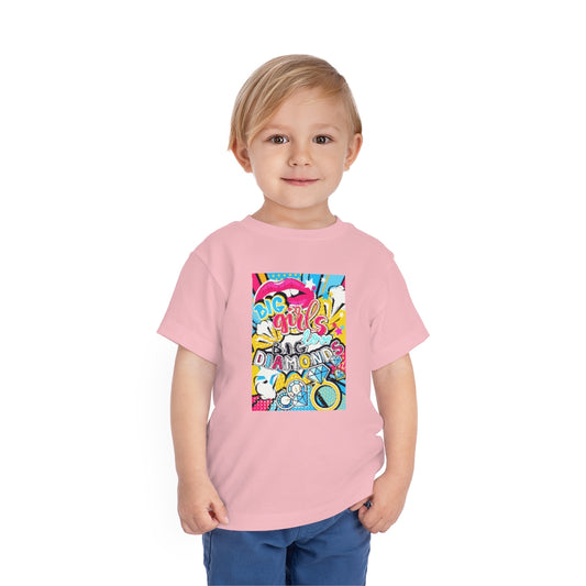 Kids Short Sleeve Tee "Pop art Big girl love big diamonds"