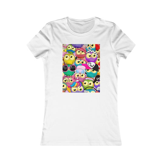 Women's Favorite Tee "Colorful Pattern with cute cartoon owls"