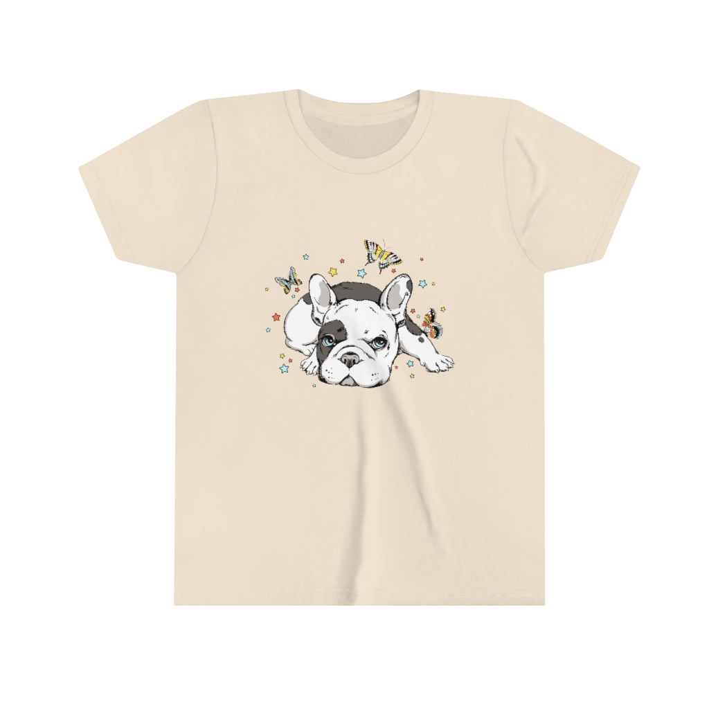 Youth Short Sleeve Tee "French bulldog with butterflies"