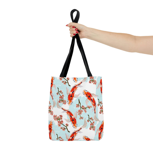 AOP Tote Bag "Fish and sakura pattern"