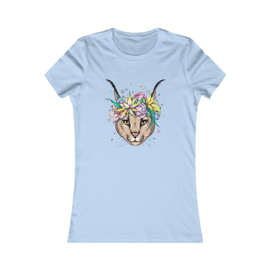 Women's Favorite Tee "Caracal with flowers"