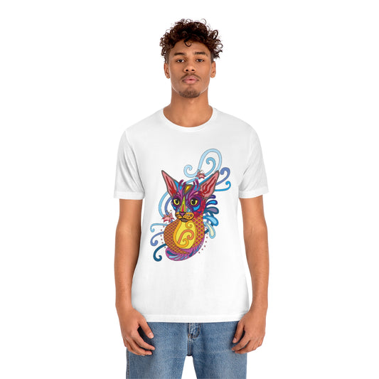 Unisex Jersey Short Sleeve Tee "Colorful cat ornament"
