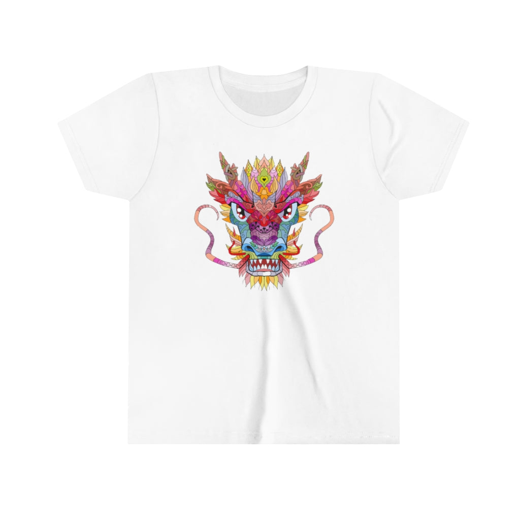 Youth Short Sleeve Tee "Colorful red dragon ornament"