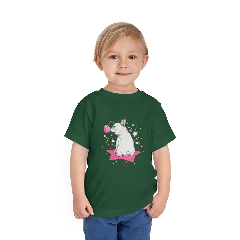 Kids Short Sleeve Tee "French white bulldog & stars"