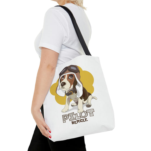 AOP Tote Bag "Puppy Beagle pilot"
