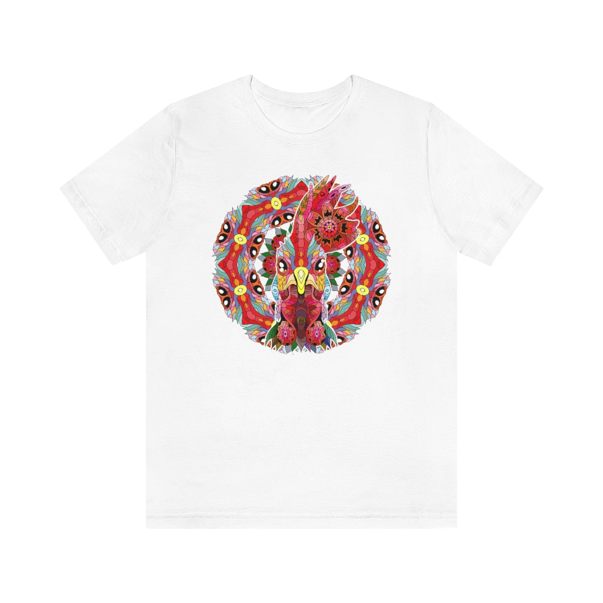 Unisex Jersey Short Sleeve Tee "Colorful rooster ornament"
