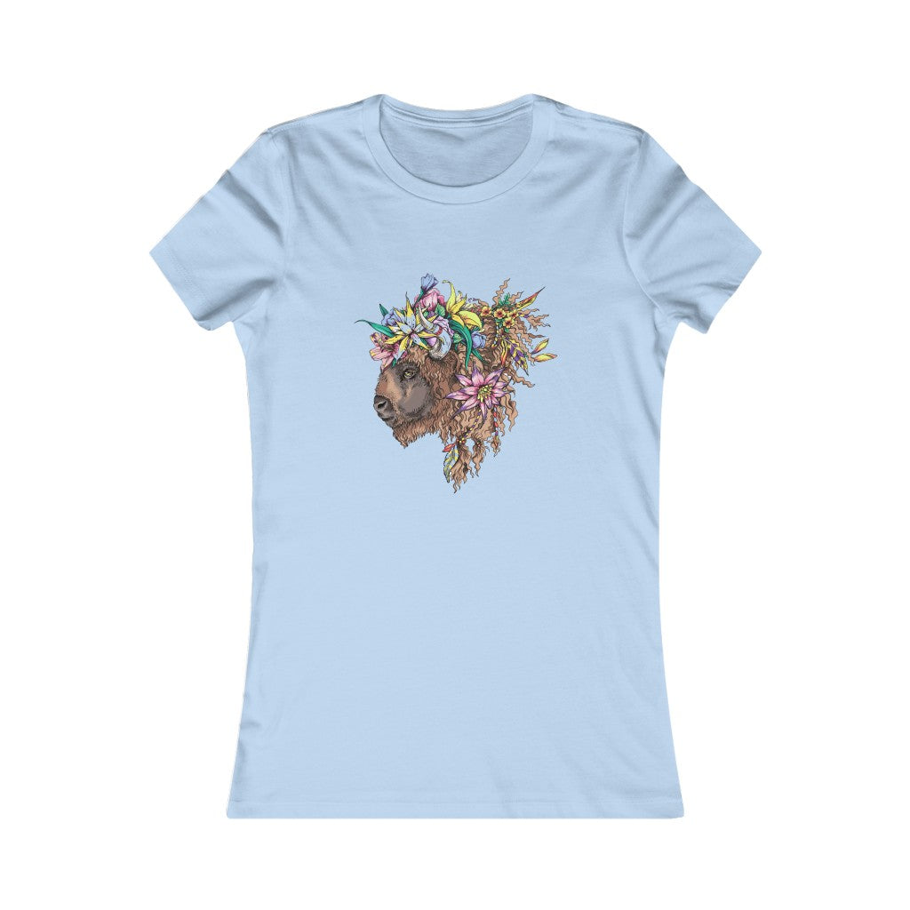 Women's Favorite Tee "Bison & flowers"