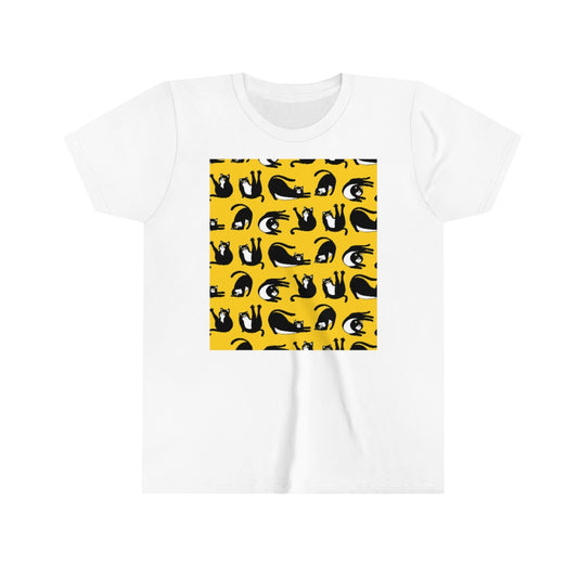 Youth Short Sleeve Tee "Cats on yellow"