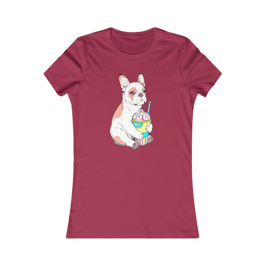 Women's Favorite Tee "French bulldog & ice cream"