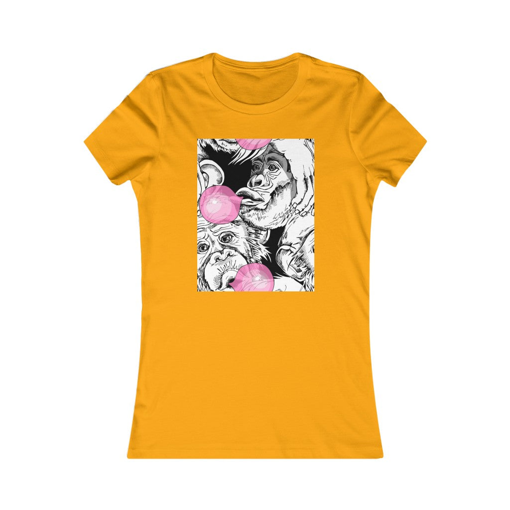 Women's Favorite Tee "Funny Monkey with a pink bubble gum"