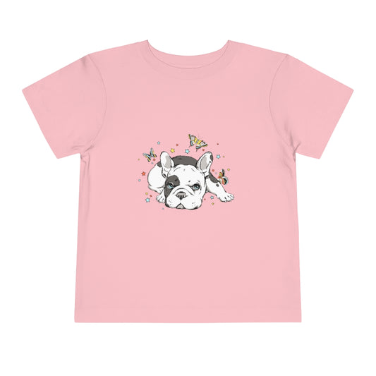 Kids Short Sleeve Tee "French bulldog with butterflies"