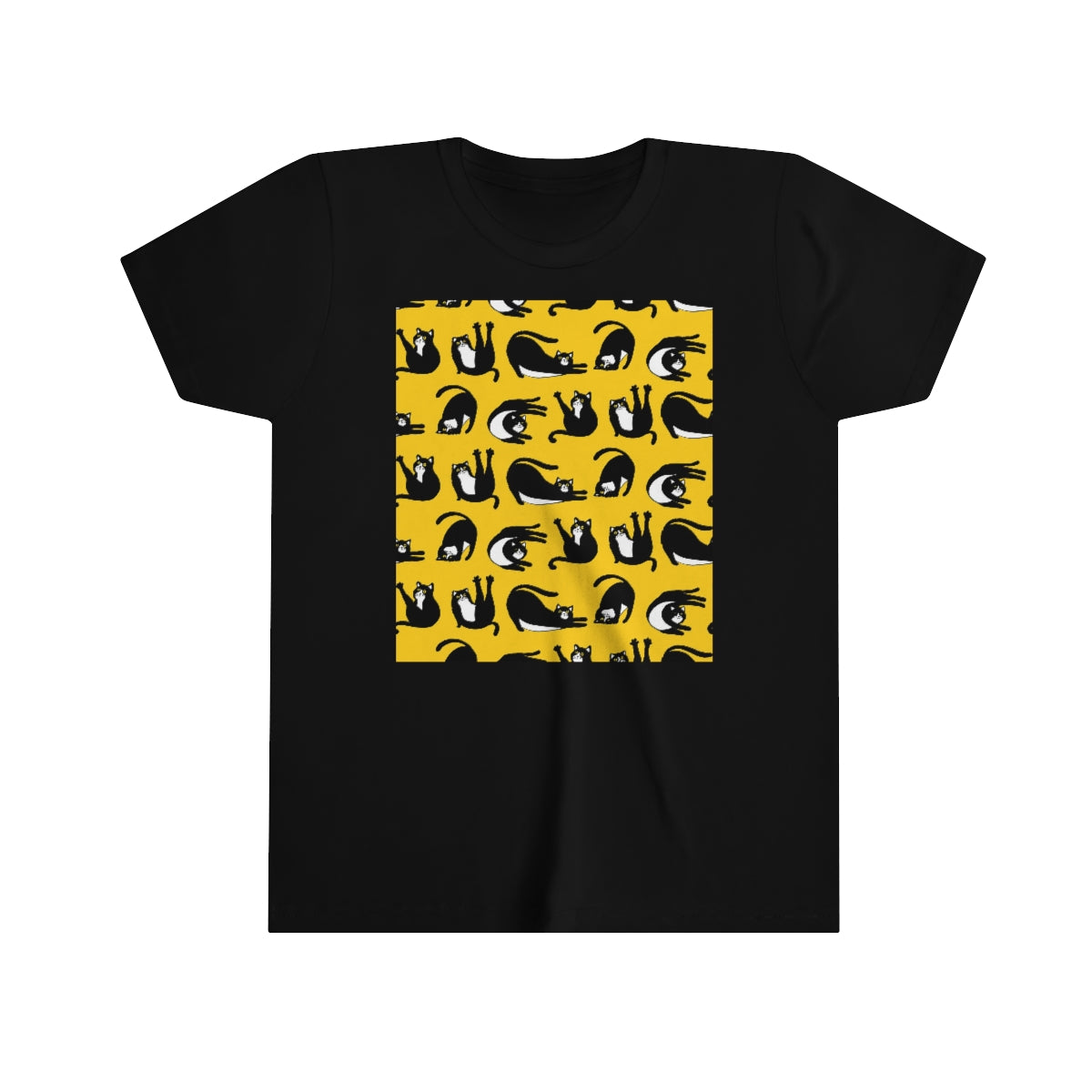 Youth Short Sleeve Tee "Cats on yellow"