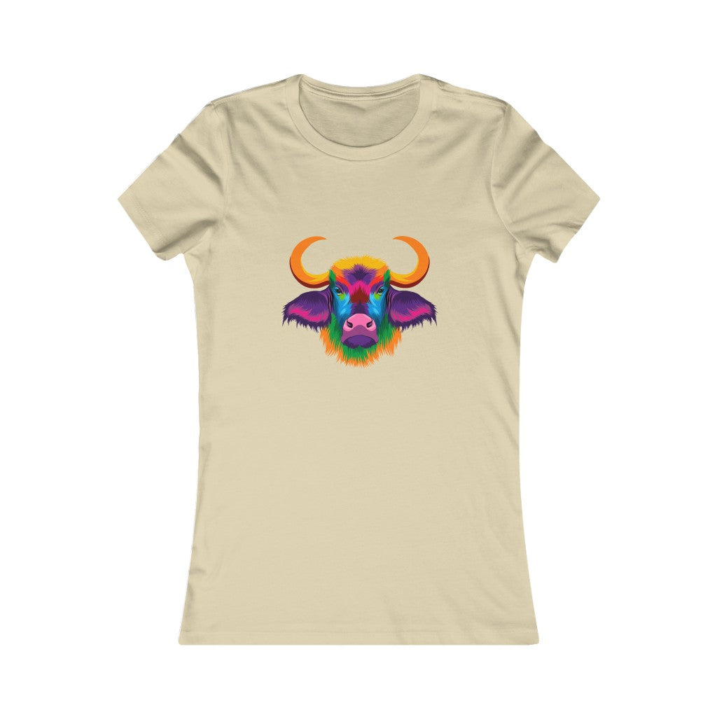 Women's Favorite Tee "Abstract colorful bison"