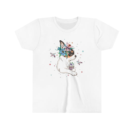 Youth Short Sleeve Tee "Chihuahua puppy & cupcake"
