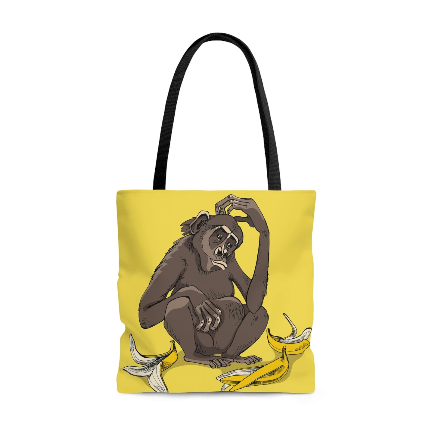 AOP Tote Bag "Cute Monkey with the banana skins"