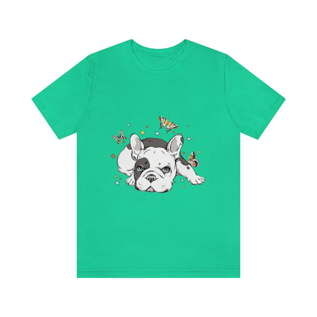 Unisex Jersey Short Sleeve Tee "French bulldog with butterflies"