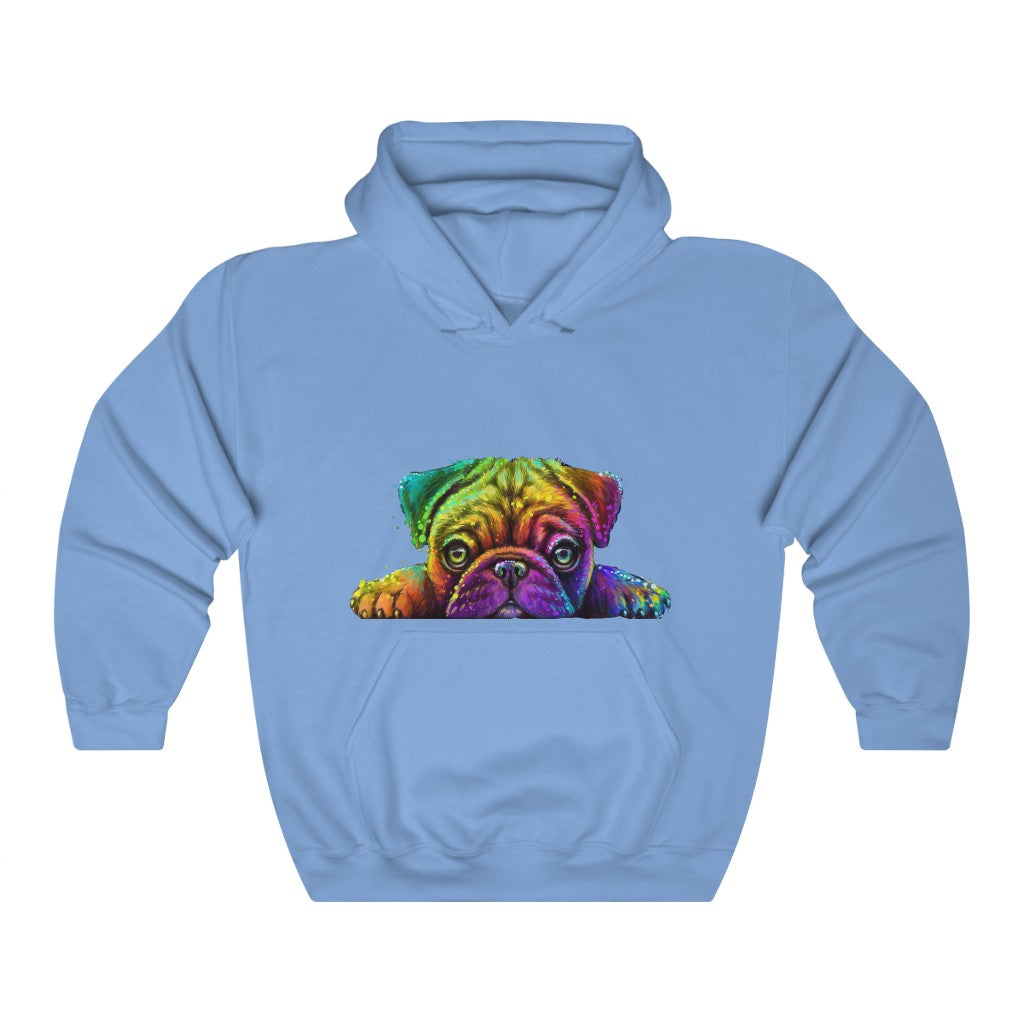 Unisex Heavy Blend™ Hooded Sweatshirt "Colorful neon Pug"