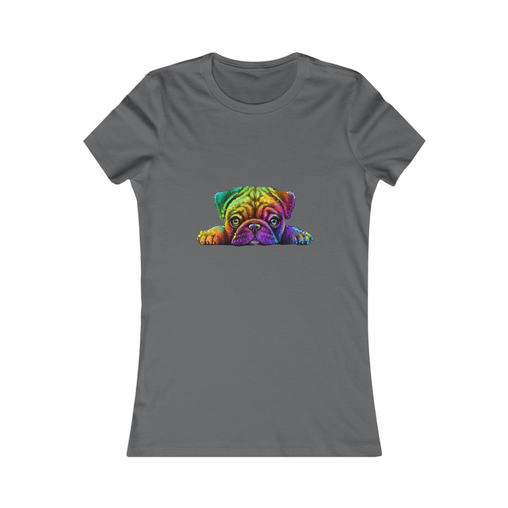 Women's Favorite Tee "Colorful neon Pug"