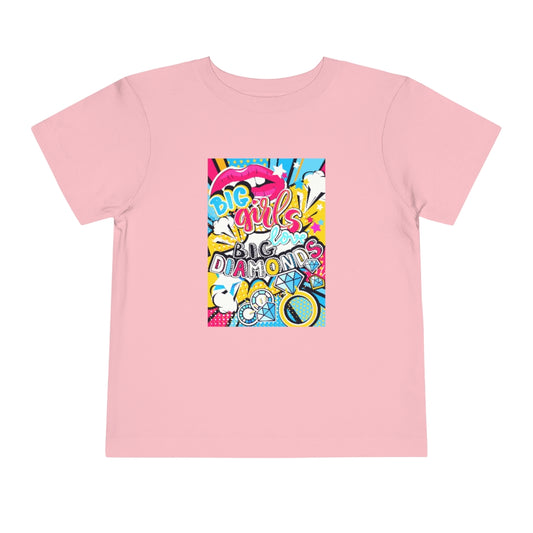 Kids Short Sleeve Tee "Pop art Big girl love big diamonds"