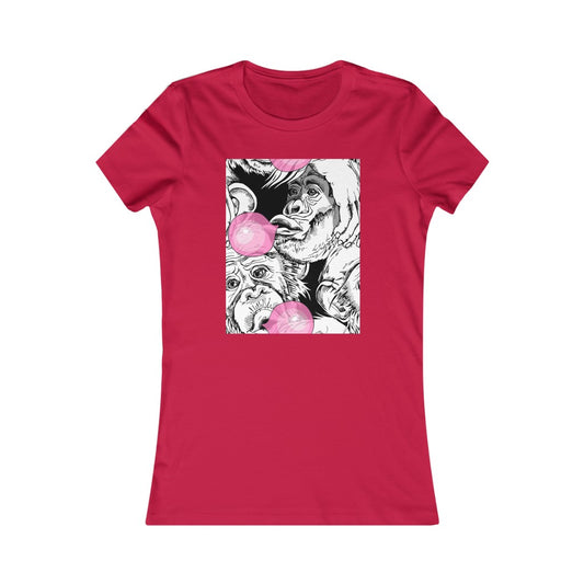 Women's Favorite Tee "Funny Monkey with a pink bubble gum"
