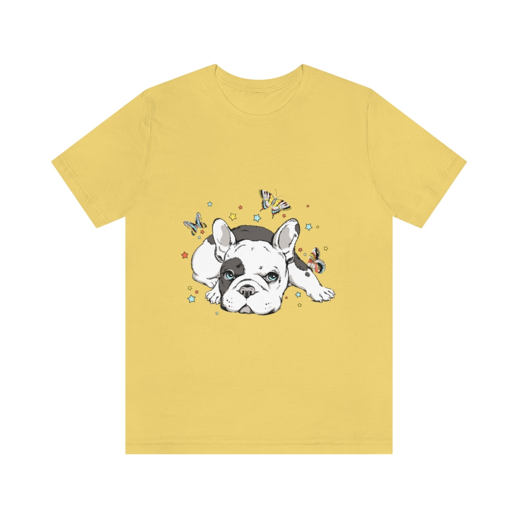 Unisex Jersey Short Sleeve Tee "French bulldog with butterflies"