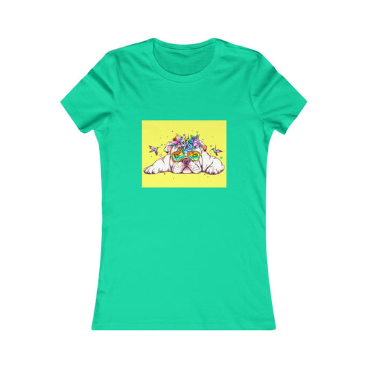 Women's Favorite Tee "English bulldog & bird"