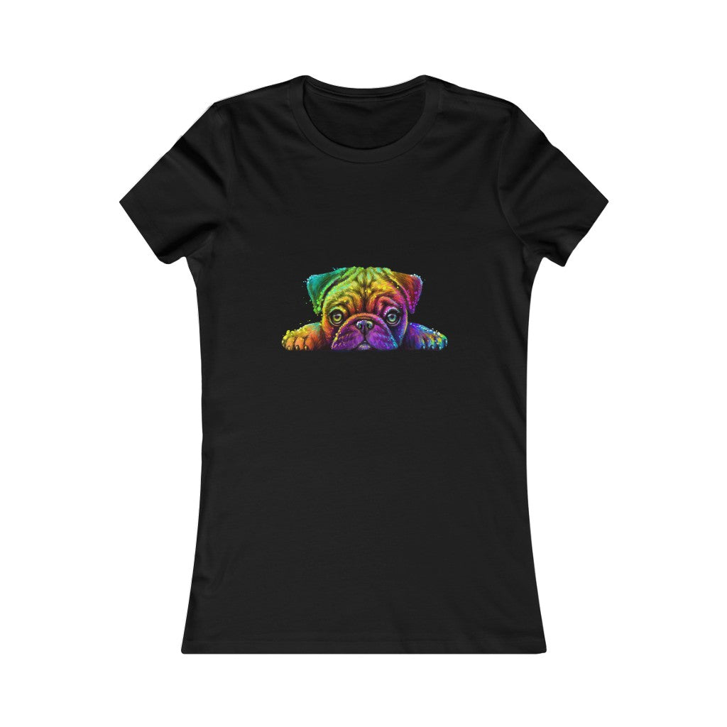 Women's Favorite Tee "Colorful neon Pug"