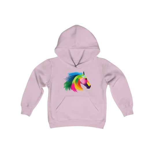 Youth Heavy Blend Hooded Sweatshirt "Abstract colorful horse"